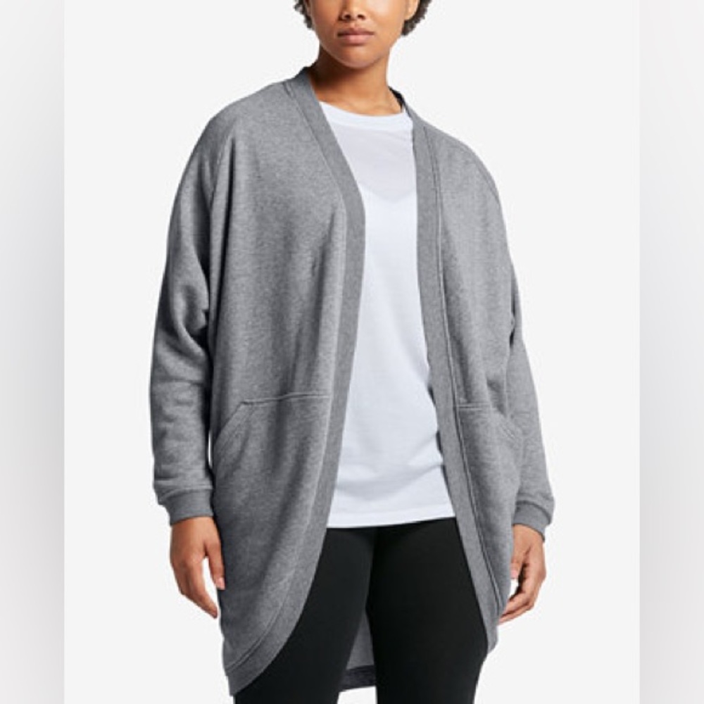 Nike Sportswear Open Cardigan‎ Size M Cotton Blend Front Pockets